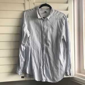 H&M Divided Striped Button Down Top